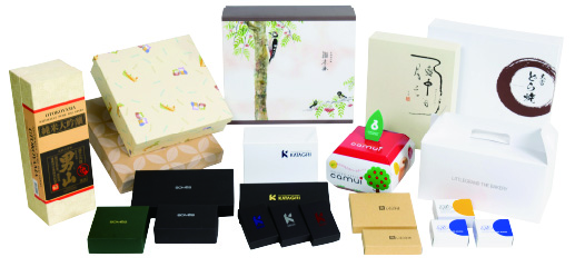 オリジナリティー豊かにデザインされた各種紙器製品